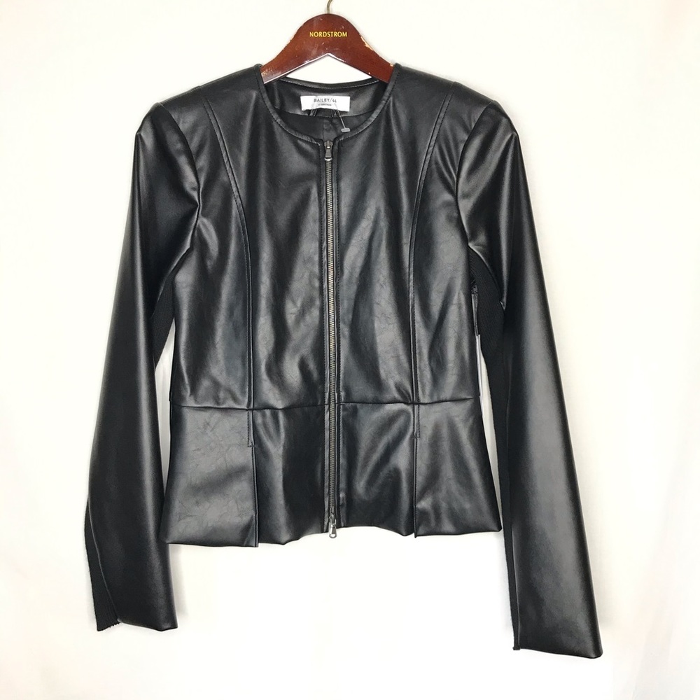🥂SOLD🥂 BAILEY 44 Avery Vegan Leather Peplum Jacket NWT - Picture 16 of 16